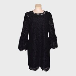 Banana Republic Lace Overlay Bell Sleeve Dress